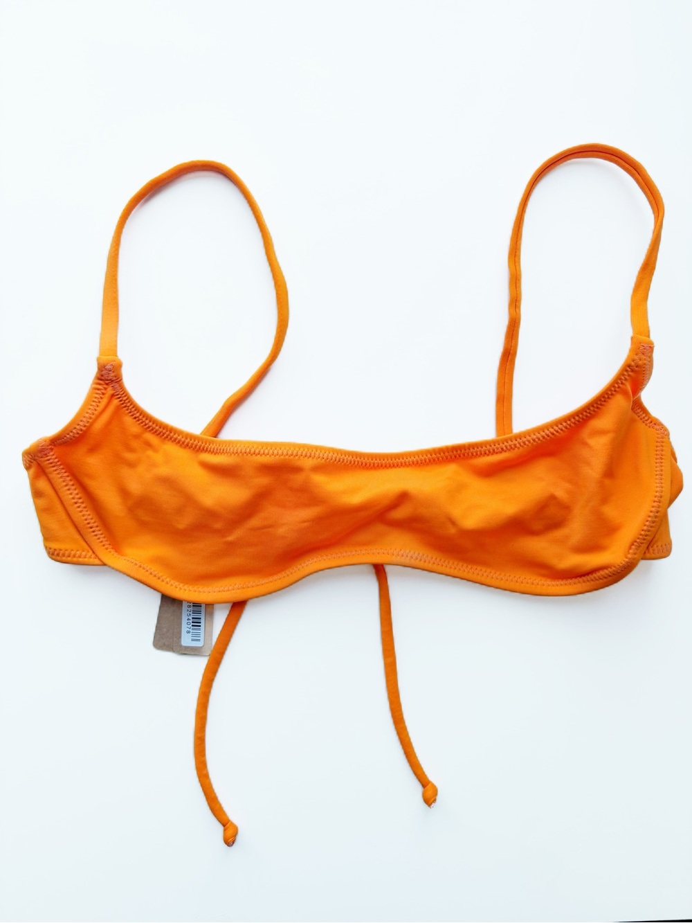 NWT SKIMS Signature Swim Micro Scoop Bikini Top Orange Size XXS